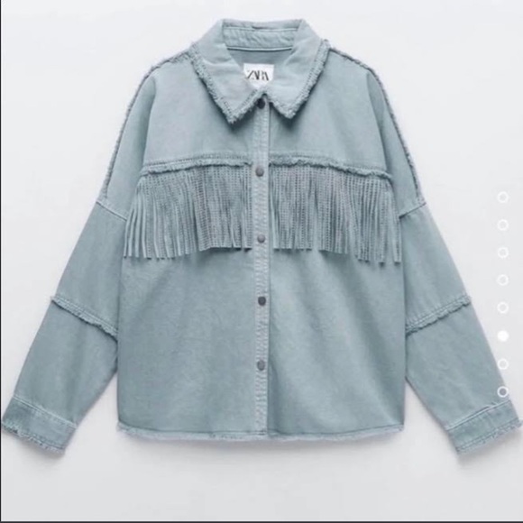 Zara Jackets & Coats Zara Fringe Jean Jacket Poshmark